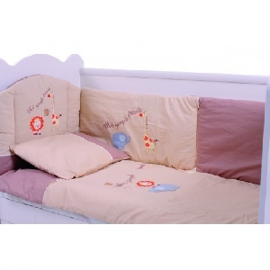 Set lenjerie 5 piese Deizi 120 x 60 cm Ilbambino, Beige Jungle