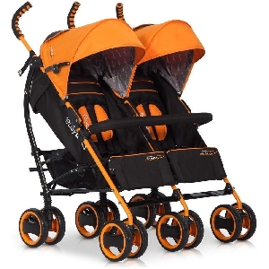 Carucior pentru gemeni Duo Comfort Easy Go, Electric Orange