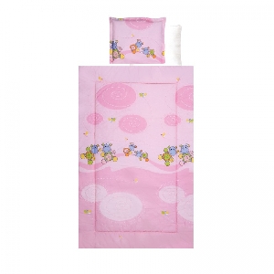 Set lenjerie de pat 4 piese Lorelli, Hippo Pink