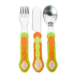 Set de tacamuri din inox 12+ luni Vital Baby, Portocaliu