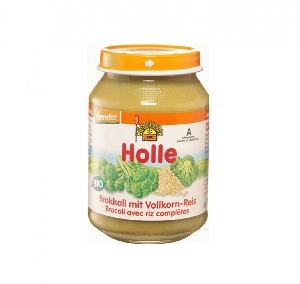 Piure de broccoli cu orez 190g Holle,