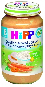 Piure din curcan cu orez si morcov 220g HiPP,