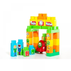 Set 70 piese de constructie - Trenul Molto,