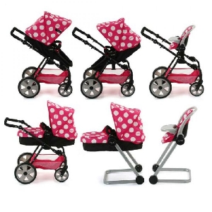 Set Carucior Papusi Grow With Me iCoo, Dotty Pink