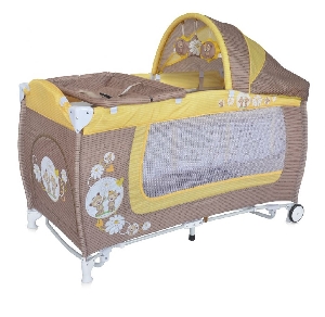 Patut pliant Danny 2 Plus Rocker Lorelli, Beige & Yellow Daisy Bears