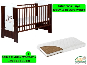 Patut Klups Teddy With Stars Wenge + Saltea 12 MyKids MyDreams