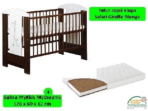 Patut Klups Safari Giraffe Wenge + Saltea 12 MyKids MyDreams