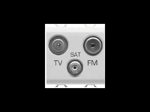 Priza TV-FM-SAT - DIRECT - 2 MODULES - WHITE - CHORUS