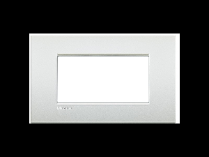 Placa ornament ,4 module, alb perlat, living light, BTICINO