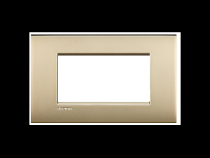 Placa ornament ,4 module, auriu mat, living light, BTICINO