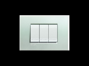 PLACA ORNAMENTALA, 3 MODULE, ARGINTIU, LIVING LIGHT, BTICINO