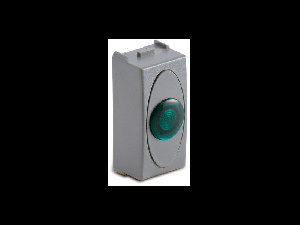 Priza cu lampa lumina verde de usa, 1modul, 220V, argintie