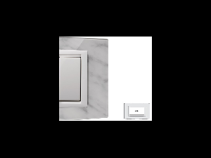 Placa Vitra sticla marmura Carrara, 4 module, mod comanda alb