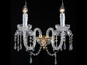 Aplica Diamant Crystal Adel,2 x E14, 230V, D.34cm,H.29 cm,Auriu