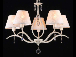 Candelabru Elegant Talia,5 becuri dulie E14, 230V,D.62cm, H.50 cm,Crem