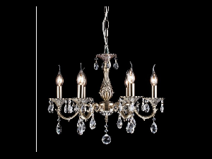 Candelabru Pietra ,6 becuri dulie E14, 230V,D.56cm, H.45 cm,Bronz