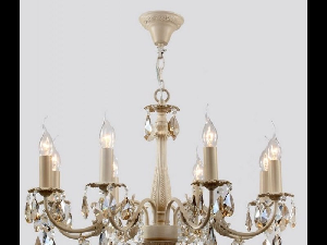 Candelabru Pastello ,8 becuri dulie E14, 230V,D.65cm, H.53 cm,Crem