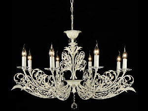 Candelabru Salute,8 becuri dulie E14, 230V,D.92cm, H.58 cm,Alb