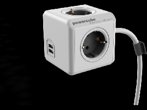 Power Cube Extended rosu 1.5 m prelungitor 4 prize 2 x USB