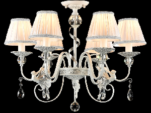 Candelabru Elina,6 becuri dulie E14, 230V,D.61 cm, H.51 cm,Argintiu