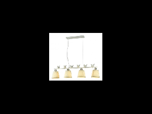 Candelabru Flitter,4 becuri dulie E14, 230V,D.94 cm, H.26 cm,Alb