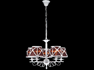 Candelabru  House Country,5 x E14, 230V, D.68cm,H.44 cm,Alb