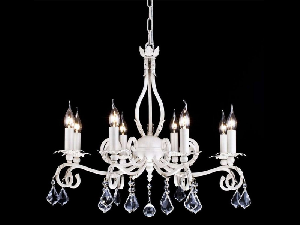 Candelabru  House Templiers,8 x E14, 230V, D.69cm,H.58 cm,Alb