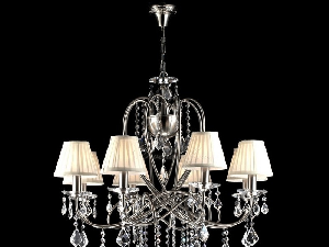 Candelabru Modern Fantasia,8 becuri dulie E14, 230V,D.76cm, H.76cm,Nichel