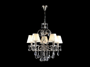 Candelabru Modern Fantasia,5 becuri dulie E14, 230V,D.56cm, H.59cm,Nichel