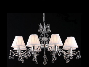 Candelabru Modern Selena,8 becuri dulie E14, 230V,D.86cm, H.53 cm,Crom