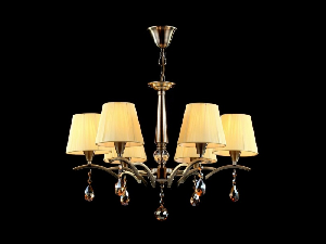 Candelabru Modern Arte,6 becuri dulie E14, 230V,D.58cm, H.42 cm,Bronz