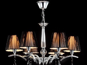 Candelabru Modern Arte,6 becuri dulie E14, 230V,D.58cm, H.42 cm,Crom