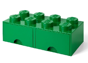 Cutie depozitare LEGO 2x4 cu sertare, verde (40061734)