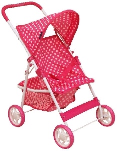 Carucior pentru papusi Pink Spotted