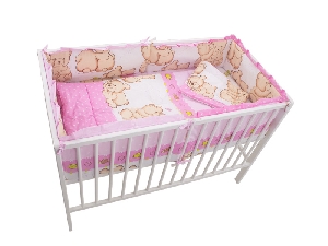 Lenjerie MyKids Teddy Friends Roz 4+1 Piese M1 140x70