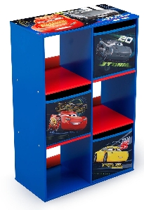 Organizator cu cadru din lemn pentru carti si jucarii Cars Cube