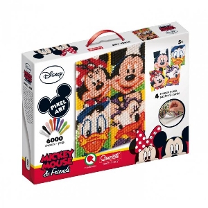 Joc creativ Pixel Art Quercetti tablou Mickey Mouse si prietenii lui 6000 piese