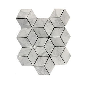 Mozaic Marmura Bianco Carrara Cube Design Mata