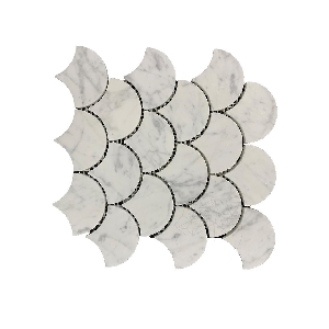 Mozaic Marmura Bianco Carrara Fish Scale Mata