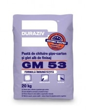 PASTA DE CHITUIRE GIPS-CARTON SI GLET ALB DE FINISAJ GM 53, 20KG