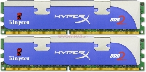 Kingston - Memorii HyperX DDR2, 2x1GB, 1150MHz