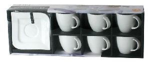 Set cafea/ceai 12 piese, ceasca+suport, 220ml Fala