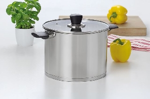 Oala inalta cu capac 24cm Inox