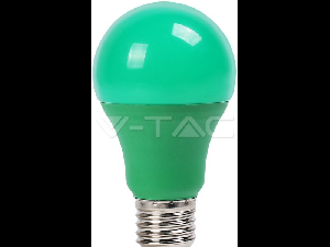 Bec cu LED verde  - 9W E27 A60 termoplastic lumina verde  VT-2000