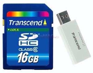 Transcend - SDHC with Card Reader 16GB