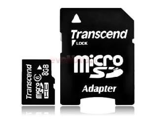 Transcend - Card memorie 8GB micro SD Class 6