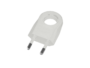 TWO PIN PLUG WITH EXTRACTION RING 6A WHITE