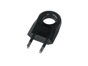 TWO PIN PLUG WITH EXTRACTION RING 6A BLACK