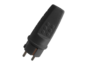 RUBBER SCHUKO PLUG 16A BLACK