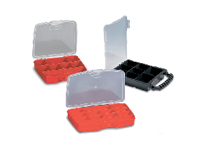 PLASTIC ORGANIZER WITH DIVIDERS 8 SECTIONS RED